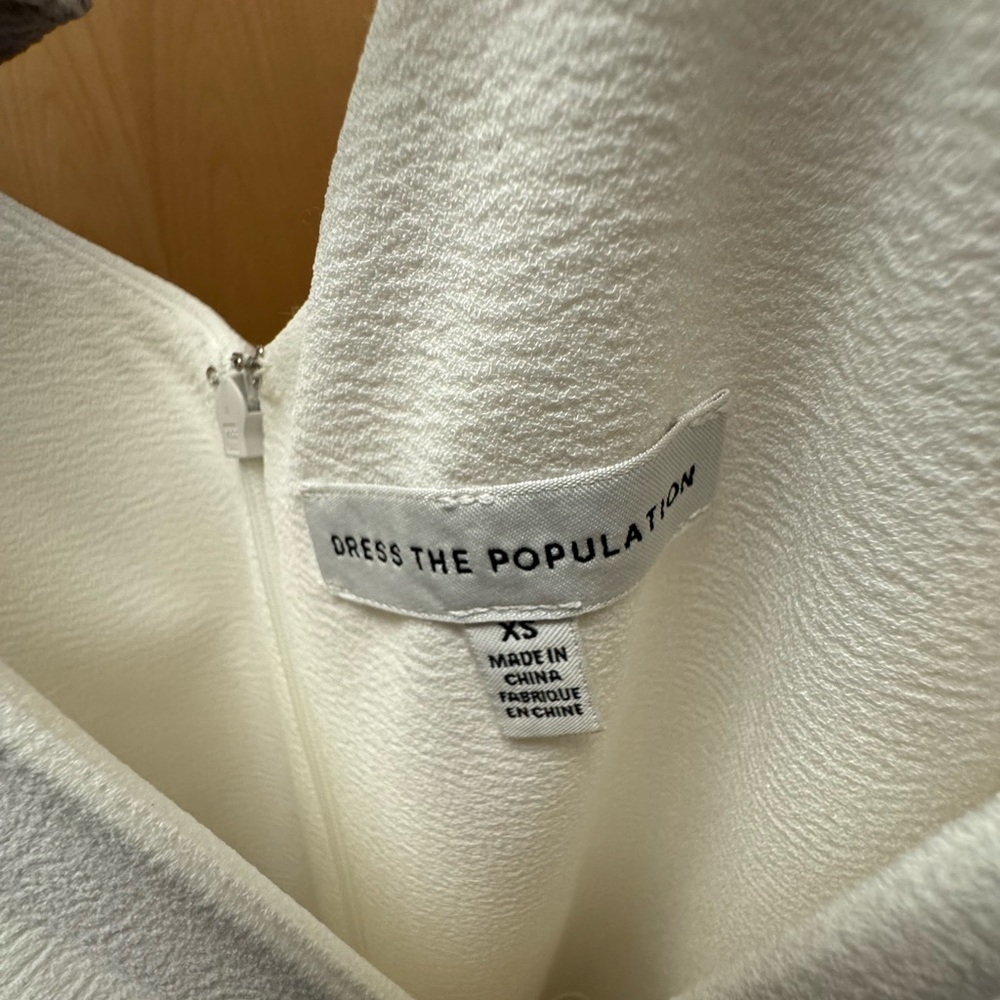 Dress the Population Ivory Textured Dress perfect for graduation. Worn one time